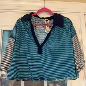 Free people crop polo size XL NWT
